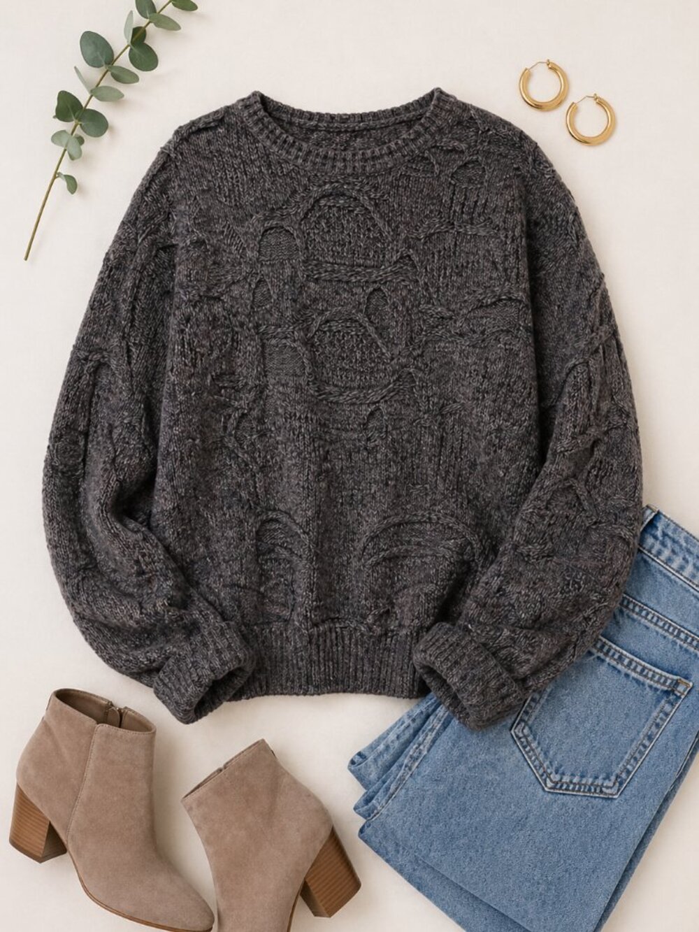 Florence Tricot Italy Sweater Textured Knit Brown Crewneck M/M